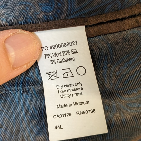 Lauren Ralph Lauren Navy Blue Wool Silk Cashmere Blazer Jacket 44L - Picture 8 of 8
